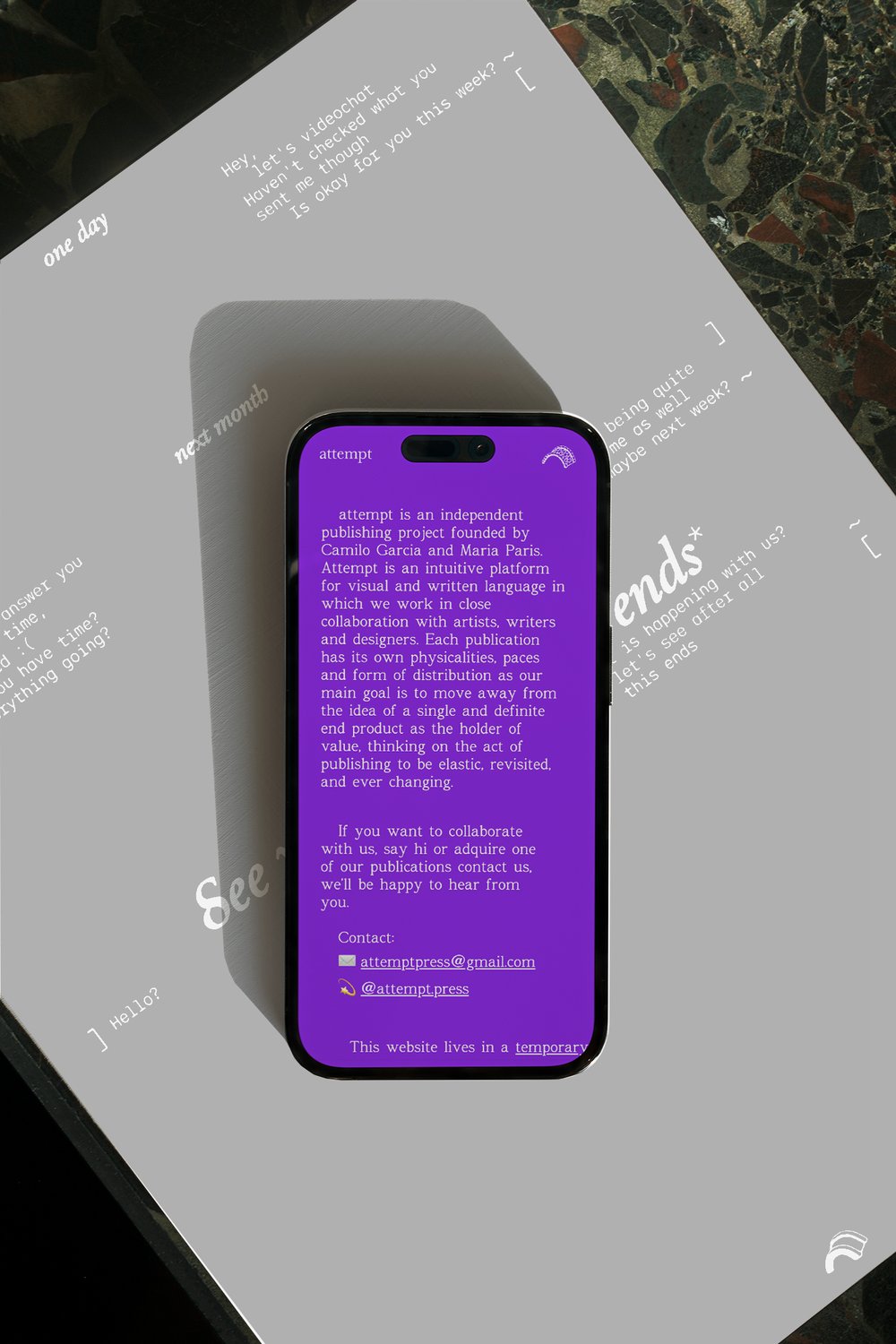 Attempt website on a mobile phone