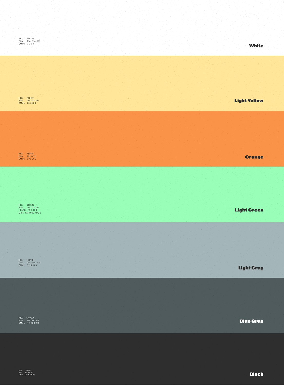 Op Weg visual identity color palette