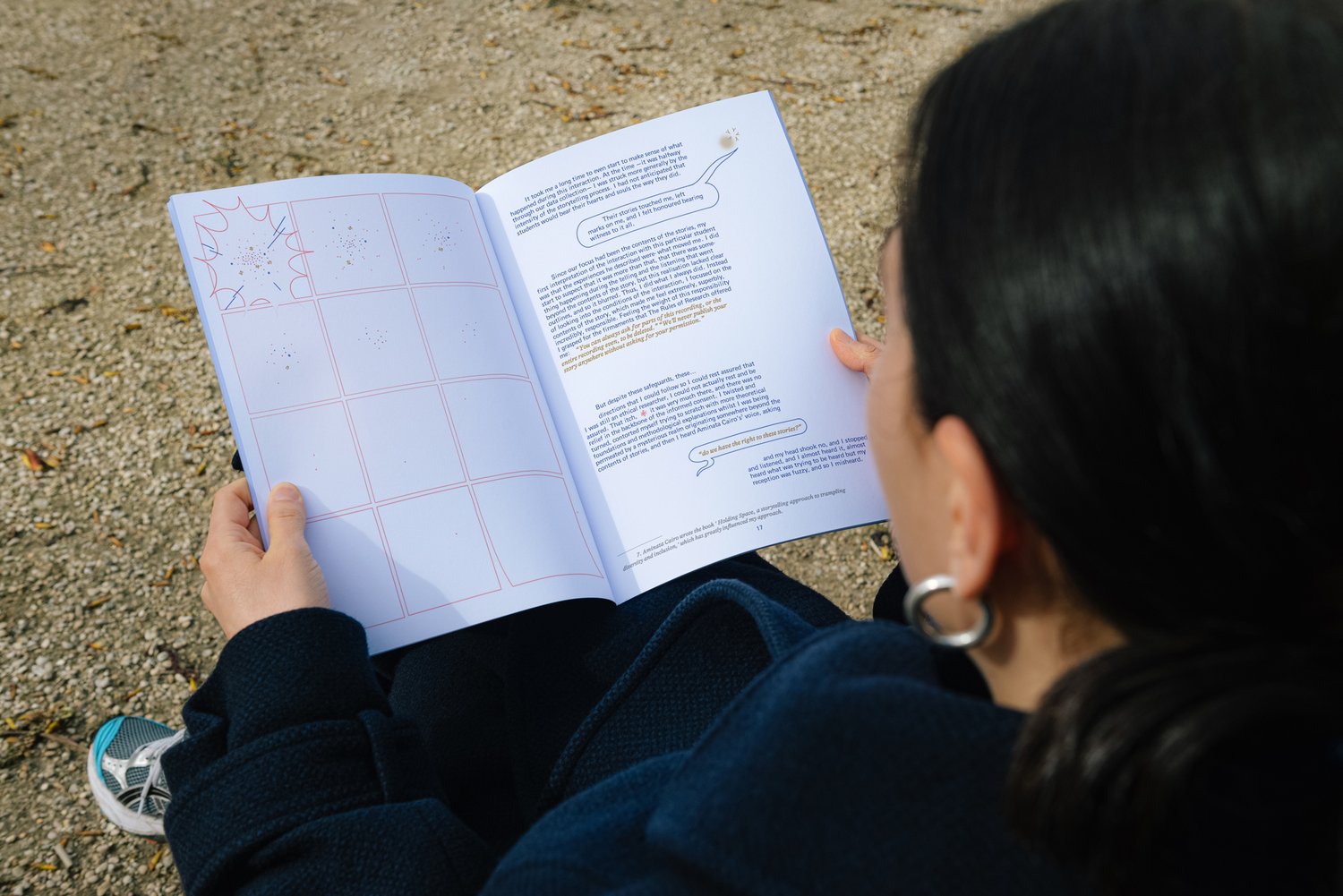 We De Try RISO-printed book read by a person